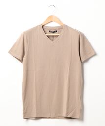 《Bling Leads》コットンモダール半袖VネックTシャツ