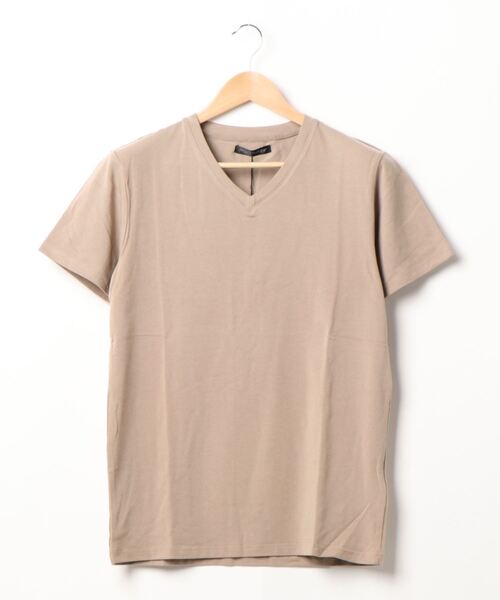 Bling Leads(ブリングリーズ)の「《Bling Leads》コットンモダール半袖VネックTシャツ(Tシャツ/カットソー・レディース・ベージュ/カーキ/ライトグレー/ピンク/ブラック・X-LARGE/MEDIUM/LARGE)」の4枚目の写真