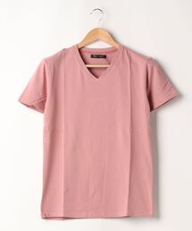 《Bling Leads》コットンモダール半袖VネックTシャツ