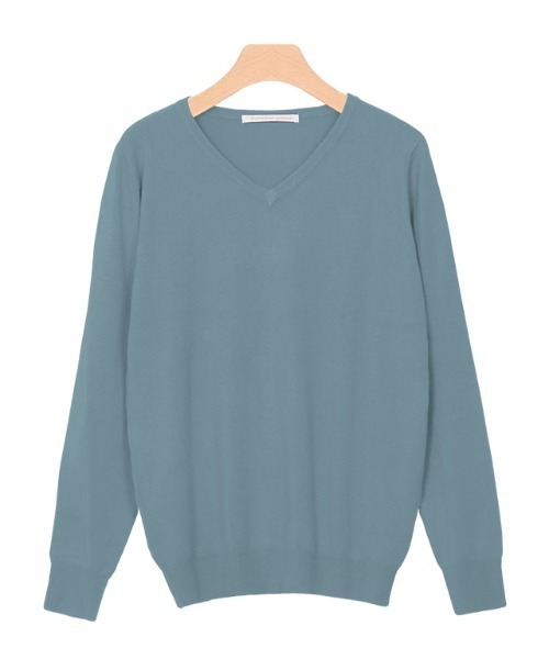 Pierrot(ピエロ)の「●シルクタッチウォッシャブルニット Vネック(ニット/セーター・レディース・ブラック/ネイビー/グレー/オフホワイト/オレンジ/ミント/ホワイト×ブラック/ブルー系その他/ライトパープル/レッド系その他/ライトベージュ/ネイビー×ホワイト/ピンク/グリーン系その他/ロイヤルブルー/ピンク系その他/ライトイエロー/ピンク系/グリーン/ブルー系・M/L)」の10枚目の写真