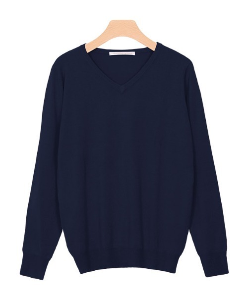 Pierrot(ピエロ)の「●シルクタッチウォッシャブルニット Vネック(ニット/セーター・レディース・ブラック/ネイビー/グレー/オフホワイト/オレンジ/ミント/ホワイト×ブラック/ブルー系その他/ライトパープル/レッド系その他/ライトベージュ/ネイビー×ホワイト/ピンク/グリーン系その他/ロイヤルブルー/ピンク系その他/ライトイエロー/ピンク系/グリーン/ブルー系・M/L)」の9枚目の写真