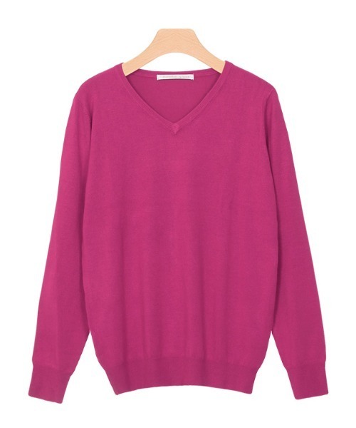 Pierrot(ピエロ)の「●シルクタッチウォッシャブルニット Vネック(ニット/セーター・レディース・ブラック/ネイビー/グレー/オフホワイト/オレンジ/ミント/ホワイト×ブラック/ブルー系その他/ライトパープル/レッド系その他/ライトベージュ/ネイビー×ホワイト/ピンク/グリーン系その他/ロイヤルブルー/ピンク系その他/ライトイエロー/ピンク系/グリーン/ブルー系・M/L)」の19枚目の写真