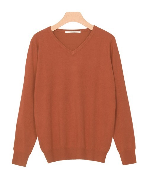 Pierrot(ピエロ)の「●シルクタッチウォッシャブルニット Vネック(ニット/セーター・レディース・ブラック/ネイビー/グレー/オフホワイト/オレンジ/ミント/ホワイト×ブラック/ブルー系その他/ライトパープル/レッド系その他/ライトベージュ/ネイビー×ホワイト/ピンク/グリーン系その他/ロイヤルブルー/ピンク系その他/ライトイエロー/ピンク系/グリーン/ブルー系・M/L)」の20枚目の写真