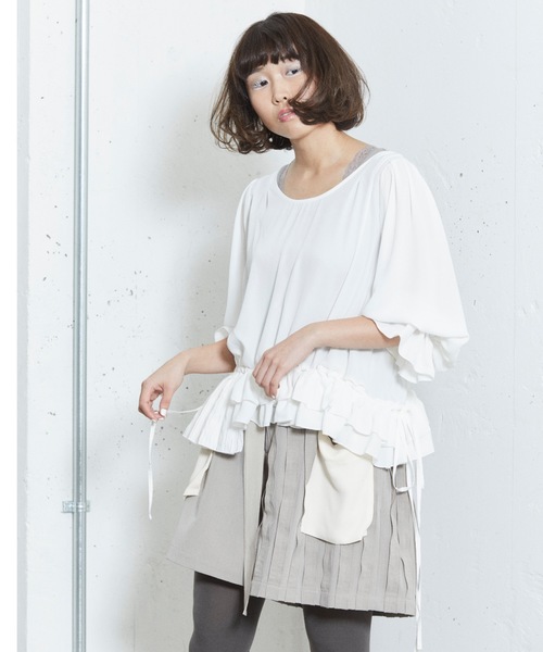 sakishimatokyo（サキシマトーキョー）の「横断歩道のブラウス（シャツ/ブラウス・レディース・ホワイト/ベージュ/グレー・FREE）」の2枚目の写真