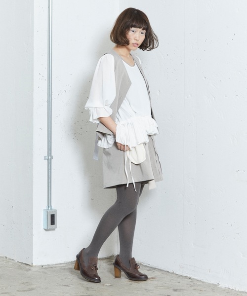 sakishimatokyo（サキシマトーキョー）の「横断歩道のブラウス（シャツ/ブラウス・レディース・ホワイト/ベージュ/グレー・FREE）」の9枚目の写真