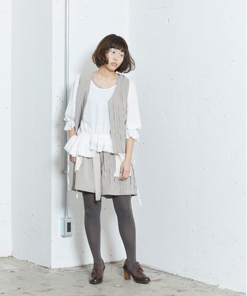 sakishimatokyo（サキシマトーキョー）の「横断歩道のブラウス（シャツ/ブラウス・レディース・ホワイト/ベージュ/グレー・FREE）」の10枚目の写真