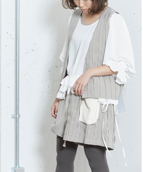 sakishimatokyo（サキシマトーキョー）の「横断歩道のブラウス（シャツ/ブラウス・レディース・ホワイト/ベージュ/グレー・FREE）」の11枚目の写真