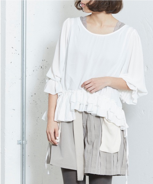 sakishimatokyo（サキシマトーキョー）の「横断歩道のブラウス（シャツ/ブラウス・レディース・ホワイト/ベージュ/グレー・FREE）」の12枚目の写真