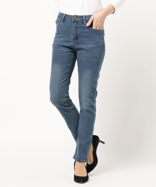 KOBE LETTUCE（コウベレタス）の「ストレッチシガレットデニムパンツ（デニムパンツ・レディース・インディゴブルー/ブルー系その他/ブルー/ブラック・M/L/S/LL）」の15枚目の写真