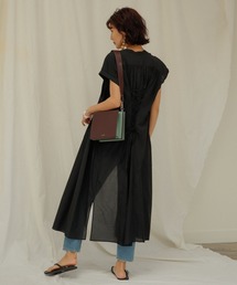 シアータックロングシャツワンピース