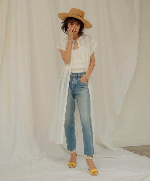 LADYMADE（レディメイド）の「シアータックロングシャツワンピース（シャツワンピース・レディース・イエロー×グリーン/ブラック/オフホワイト・FREE）」の15枚目の写真