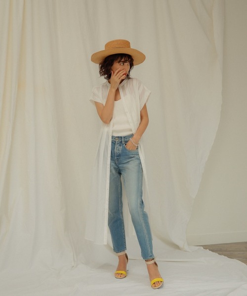 LADYMADE（レディメイド）の「シアータックロングシャツワンピース（シャツワンピース・レディース・イエロー×グリーン/ブラック/オフホワイト・FREE）」の16枚目の写真