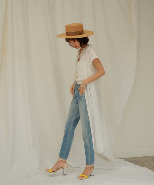 LADYMADE（レディメイド）の「シアータックロングシャツワンピース（シャツワンピース・レディース・イエロー×グリーン/ブラック/オフホワイト・FREE）」の17枚目の写真