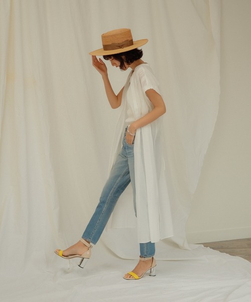 LADYMADE（レディメイド）の「シアータックロングシャツワンピース（シャツワンピース・レディース・イエロー×グリーン/ブラック/オフホワイト・FREE）」の19枚目の写真