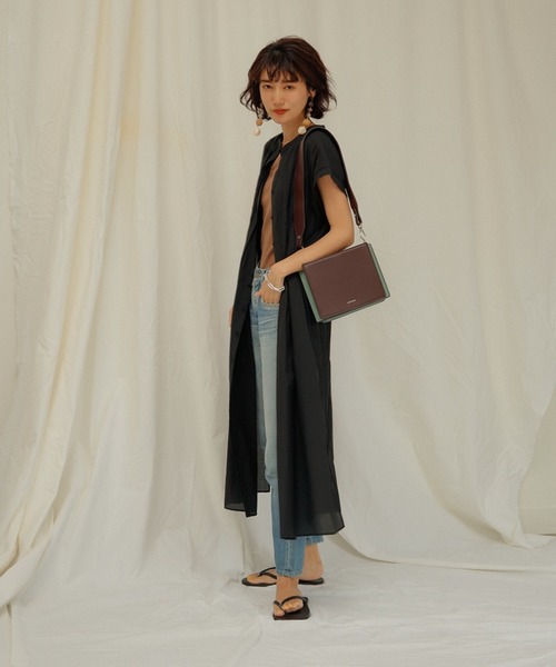 LADYMADE（レディメイド）の「シアータックロングシャツワンピース（シャツワンピース・レディース・イエロー×グリーン/ブラック/オフホワイト・FREE）」の21枚目の写真