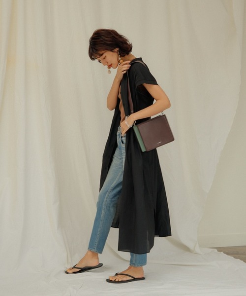 LADYMADE（レディメイド）の「シアータックロングシャツワンピース（シャツワンピース・レディース・イエロー×グリーン/ブラック/オフホワイト・FREE）」の22枚目の写真