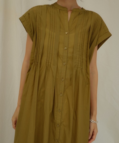 LADYMADE（レディメイド）の「シアータックロングシャツワンピース（シャツワンピース・レディース・イエロー×グリーン/ブラック/オフホワイト・FREE）」の6枚目の写真