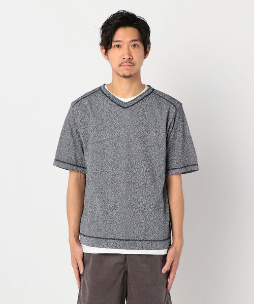 GLOSTER(グロスター)の「12G CHARIOTレイヤードニット 半袖Tシャツ付(ニット/セーター・メンズ・イエロー/オレンジ/グレー/ネイビー/ライトグレー・M/L/S)」の8枚目の写真