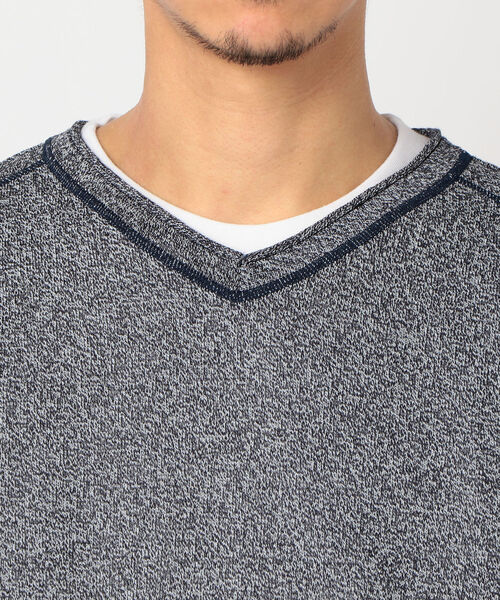 GLOSTER(グロスター)の「12G CHARIOTレイヤードニット 半袖Tシャツ付(ニット/セーター・メンズ・イエロー/オレンジ/グレー/ネイビー/ライトグレー・M/L/S)」の11枚目の写真