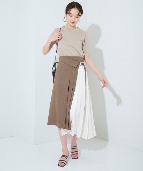 STUDIOUS（ステュディオス）の「【STUDIOUS】2WAYアシメラップスカート（スカート・レディース・ブラック/ベージュ/マルチ・1/2）」の7枚目の写真