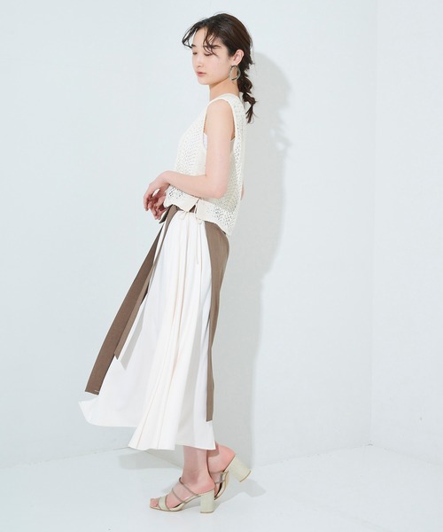 STUDIOUS（ステュディオス）の「【STUDIOUS】2WAYアシメラップスカート（スカート・レディース・ブラック/ベージュ/マルチ・1/2）」の9枚目の写真