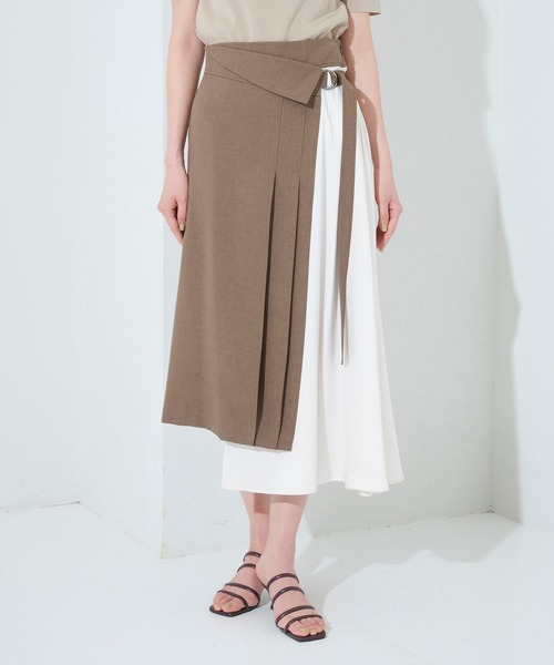 STUDIOUS（ステュディオス）の「【STUDIOUS】2WAYアシメラップスカート（スカート・レディース・ブラック/ベージュ/マルチ・1/2）」の11枚目の写真