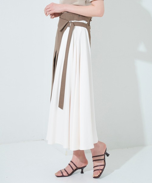 STUDIOUS（ステュディオス）の「【STUDIOUS】2WAYアシメラップスカート（スカート・レディース・ブラック/ベージュ/マルチ・1/2）」の12枚目の写真