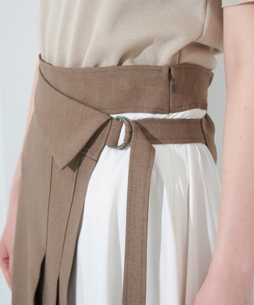 STUDIOUS（ステュディオス）の「【STUDIOUS】2WAYアシメラップスカート（スカート・レディース・ブラック/ベージュ/マルチ・1/2）」の14枚目の写真