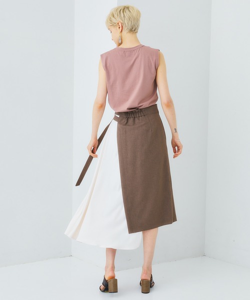 STUDIOUS（ステュディオス）の「【STUDIOUS】2WAYアシメラップスカート（スカート・レディース・ブラック/ベージュ/マルチ・1/2）」の21枚目の写真