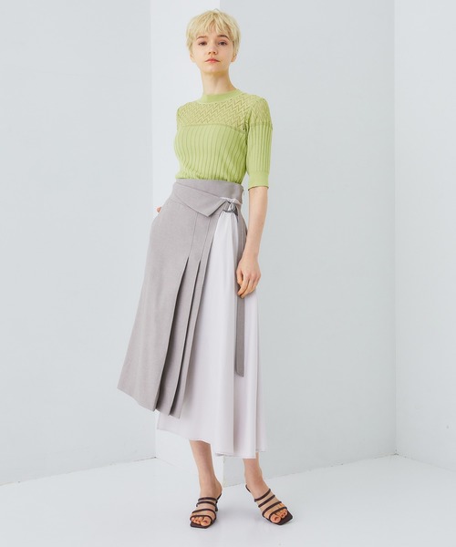 STUDIOUS（ステュディオス）の「【STUDIOUS】2WAYアシメラップスカート（スカート・レディース・ブラック/ベージュ/マルチ・1/2）」の22枚目の写真