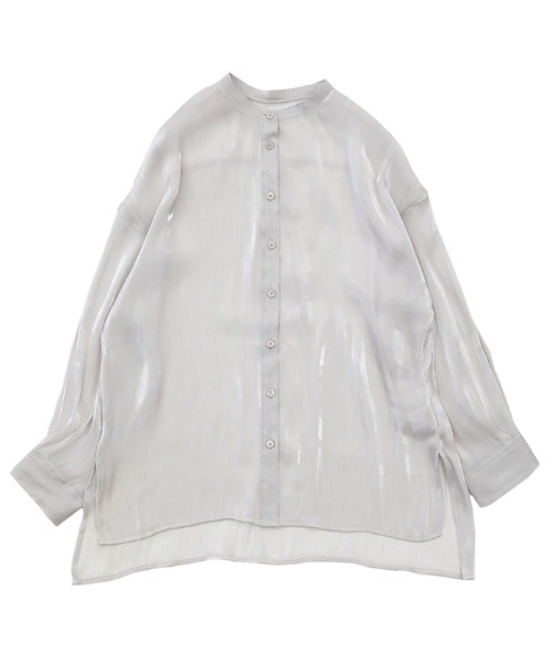 select MOCA(セレクトモカ)の「2020 A/W サテンポプリンシアーシャツ/スタンドカラーサイドスリットシアーブラウス(シャツ/ブラウス・レディース・ライトグレー/ブラウン/アイボリー・FREE)」の19枚目の写真