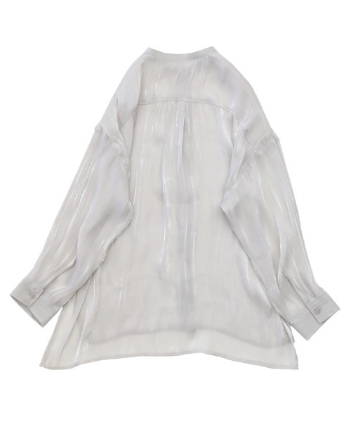 select MOCA(セレクトモカ)の「2020 A/W サテンポプリンシアーシャツ/スタンドカラーサイドスリットシアーブラウス(シャツ/ブラウス・レディース・ライトグレー/ブラウン/アイボリー・FREE)」の21枚目の写真