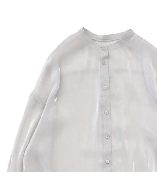 select MOCA(セレクトモカ)の「2020 A/W サテンポプリンシアーシャツ/スタンドカラーサイドスリットシアーブラウス(シャツ/ブラウス・レディース・ライトグレー/ブラウン/アイボリー・FREE)」の22枚目の写真