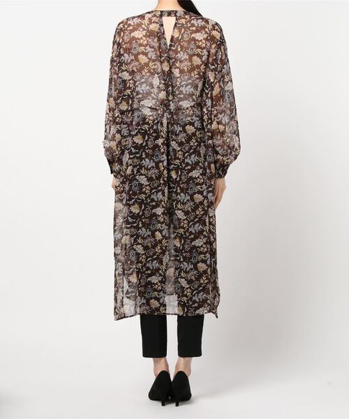 HONEYSUCKLE ROSE（ハニーサックルローズ）の「【HONEYSUCKLE ROSE】ダークフラワーワンピース（シャツワンピース・レディース・ブラウン/オフホワイト・M/L）」の12枚目の写真