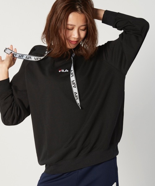 FILA(フィラ)の「【FILA】レディースロゴスウェットパーカー / ワンマイルウェア / ルームウェア(パーカー・レディース・ブラック/ネイビー/ピンク・MEDIUM/LARGE/X-LARGE)」の13枚目の写真