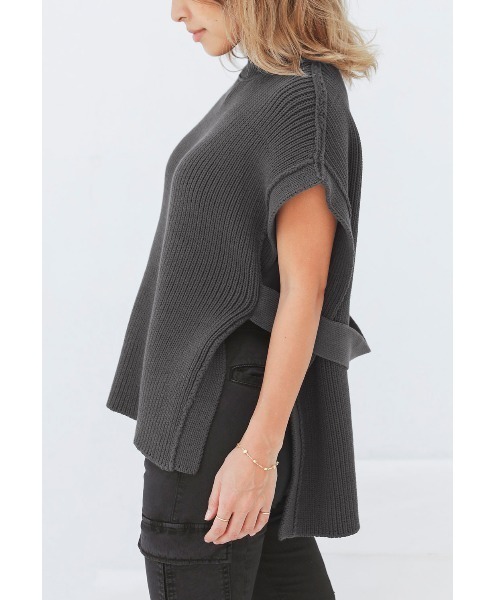 ALEXIA STAM（アリシアスタン）の「Side Open Knit Vest/サイドオープンニットベスト（ベスト・レディース・チャコールグレー/アイボリー/モカ・FREE）」の15枚目の写真