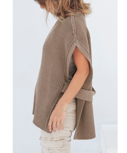 ALEXIA STAM（アリシアスタン）の「Side Open Knit Vest/サイドオープンニットベスト（ベスト・レディース・チャコールグレー/アイボリー/モカ・FREE）」の20枚目の写真