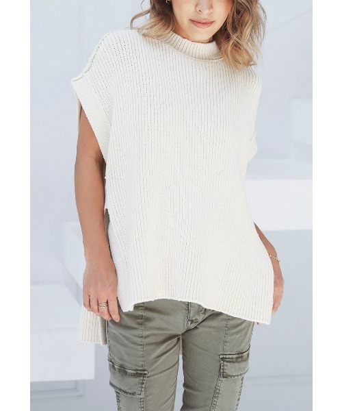 ALEXIA STAM（アリシアスタン）の「Side Open Knit Vest/サイドオープンニットベスト（ベスト・レディース・チャコールグレー/アイボリー/モカ・FREE）」の8枚目の写真