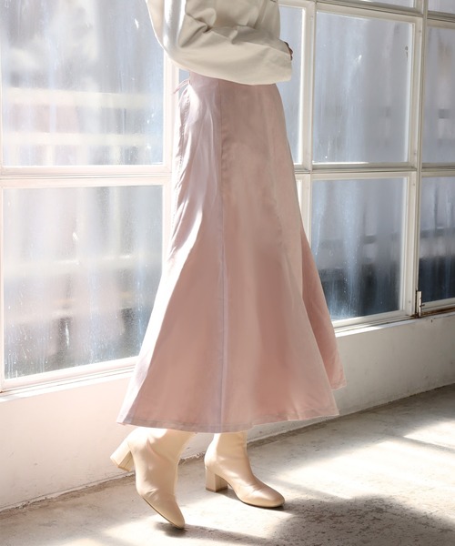 one after another NICE CLAUP（ワンアフターアナザーナイスクラップ）の「バックリボンスウェードスカート（スカート・レディース・ベージュ/ピンク/ライトベージュ・FREE）」の3枚目の写真