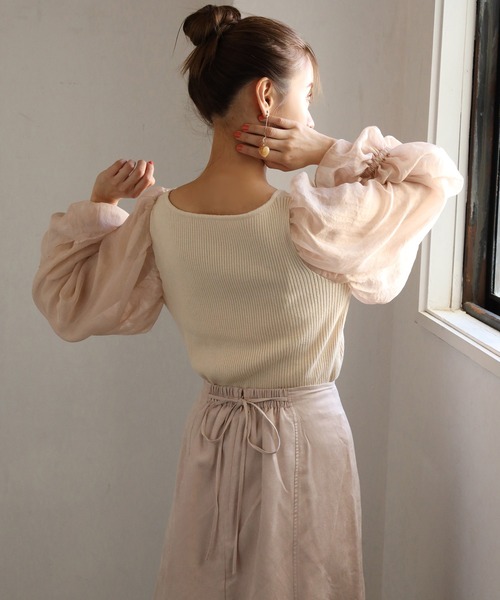 one after another NICE CLAUP（ワンアフターアナザーナイスクラップ）の「バックリボンスウェードスカート（スカート・レディース・ベージュ/ピンク/ライトベージュ・FREE）」の17枚目の写真