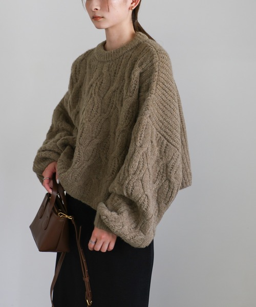 セール】ドルマンスリーブショートニット（ニット/セーター