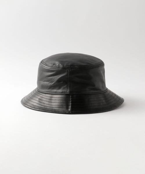 Steven Alan（スティーブンアラン）の「＜Newhattan＞ LEATHER HAT/ハット（ハット・メンズ・ブラック・FREE）」の2枚目の写真