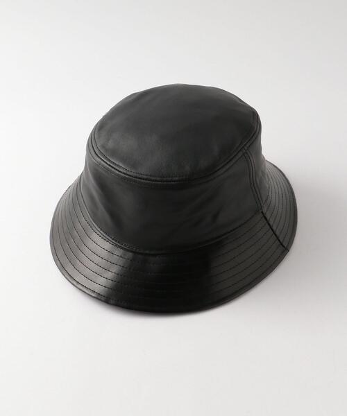 Steven Alan（スティーブンアラン）の「＜Newhattan＞ LEATHER HAT/ハット（ハット・メンズ・ブラック・FREE）」の3枚目の写真