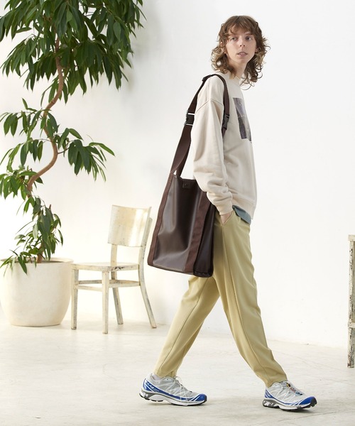 ENDER PRODUCTS（エンダープロダクツ）の「シンセティックレザー テープコンビ2WAYショルダーショッピングバッグ【ENDER PRODUCTS/エンダープロダクツ】（ショルダーバッグ・メンズ・ブラック/ブラウン・FREE）」の7枚目の写真