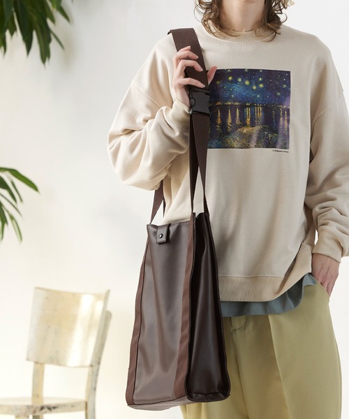 ENDER PRODUCTS（エンダープロダクツ）の「シンセティックレザー テープコンビ2WAYショルダーショッピングバッグ【ENDER PRODUCTS/エンダープロダクツ】（ショルダーバッグ・メンズ・ブラック/ブラウン・FREE）」の8枚目の写真