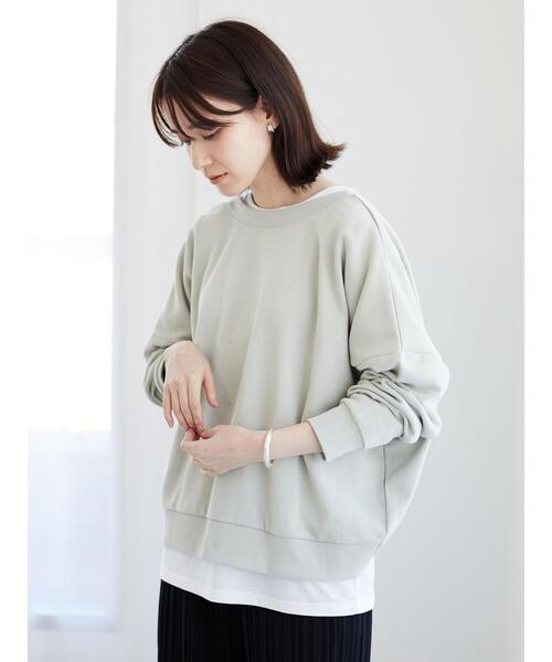 RAY CASSIN FAVORI(レイカズンフェバリ)の「・RAY CASSIN FAVORI SET2点 2wayプル×ロンT*★(Tシャツ/カットソー・レディース・チャコールグレー/ブルー/モカ/ミント・FREE)」の8枚目の写真