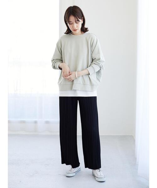 RAY CASSIN FAVORI(レイカズンフェバリ)の「・RAY CASSIN FAVORI SET2点 2wayプル×ロンT*★(Tシャツ/カットソー・レディース・チャコールグレー/ブルー/モカ/ミント・FREE)」の14枚目の写真