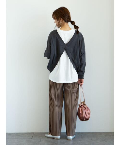 RAY CASSIN FAVORI(レイカズンフェバリ)の「・RAY CASSIN FAVORI SET2点 2wayプル×ロンT*★(Tシャツ/カットソー・レディース・チャコールグレー/ブルー/モカ/ミント・FREE)」の19枚目の写真