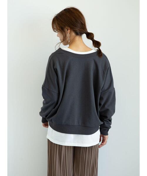 RAY CASSIN FAVORI(レイカズンフェバリ)の「・RAY CASSIN FAVORI SET2点 2wayプル×ロンT*★(Tシャツ/カットソー・レディース・チャコールグレー/ブルー/モカ/ミント・FREE)」の22枚目の写真