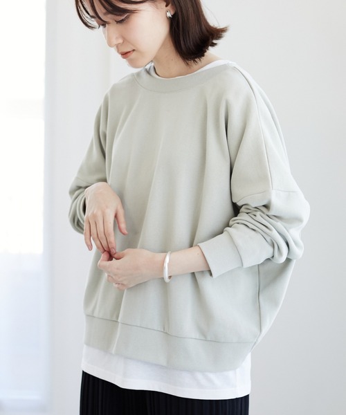 RAY CASSIN FAVORI(レイカズンフェバリ)の「・RAY CASSIN FAVORI SET2点 2wayプル×ロンT*★(Tシャツ/カットソー・レディース・チャコールグレー/ブルー/モカ/ミント・FREE)」の3枚目の写真